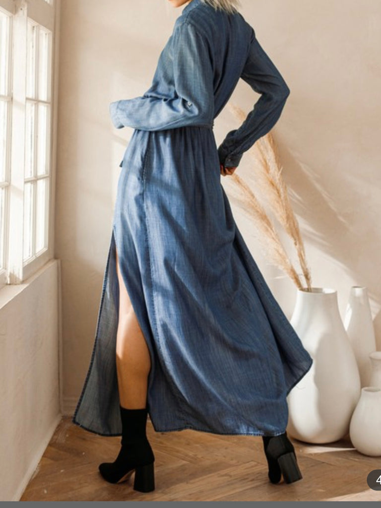 Zara | Dresses | Nwt Zara Trf Denim Midi Dress Blue Ref 525280 S | Poshmark